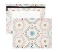 WDdZzyy Exotic Geometric Snowflakes Cosmetic Bag with Smooth Zippers Pen Holder Case for 3 Rings Binder 2 Pack Students Storing School Students Teacher Supplies