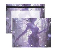 WDdZzyy Fairy Game Anime Woman Pencil Cases Clear Pocket Folders for A4 Paper Letter 2 Pack Students Art Supplies Storage