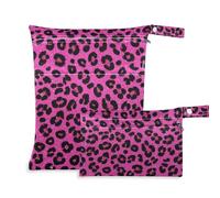 WDdZzyy Fake Glitter Leopard Print Rose Red prop1 Bag for Gym 2 Pack Travel Essentials for Flying with Handles for Daycare
