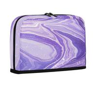 WDdZzyy Fake Glitter Marble Grain Purple Pencil Holder Large Capacity Makeup Pouches with Compartment Desk Organizer for Teacher School Supply