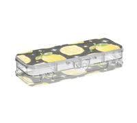 WDdZzyy Fake Sequin Glitter Black Lemon Clear Pencil Box Double Layer Transparent Pens Cases for Craft Art with Lid