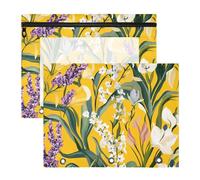 WDdZzyy Fall Flowers Lily Canna Yellow Binder Pencil Pouches Multi-Purpose 3 Hole Pocket for A4 Paper Letter 2 Pack Students Storing School Students Teacher Supplies