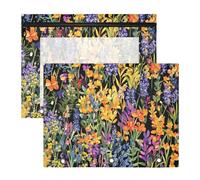 WDdZzyy Fall Flowers Orchid Lavender Hosta Black Binder Pencil poucheses Clear Window Pen Holder Case for 3 Rings Binder 2 Pack Students Art Supplies Storage