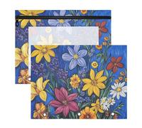 WDdZzyy Fall Flowers Orchid Lavender Hosta Blue Binder Clear Window 3 Hole Punch for A4 Paper Letter 2 Pack Teacher Back to School