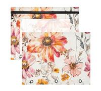 WDdZzyy Fall Flowers Peonies Pencil Cases Portable Pen Holder Case for A4 Paper Letter 2 Pack Teacher Home
