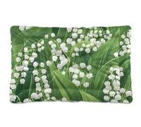 WDdZzyy Finland Lily Valley Beauty Summer Flowers Washable Pet Sleeping Mat Soft Anti-Slip for Medium/Large Dogs 36" x 24"