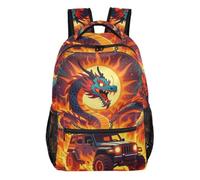 WDdZzyy Fire Ice Dragon Car Cool kids tiny backpack with big bookbags for high school