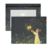 WDdZzyy Firefly Summer Night Binder Clear Window 3 Hole Punch for A4 Paper Letter 2 Pack Students Class