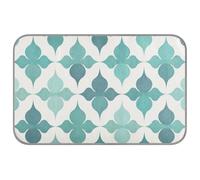 WDdZzyy Flat Geometric Pattern Quatrefoil Pattern Green Summer cooling mats for dogs Self Cooling 38" x 23" animal cooling for Canine sleeping removable manta refrescante para perro M