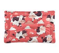 WDdZzyy Flying Cow Pink Heart Washable Kennel Pad Non-Slip Soft Comfortable for Medium/Large Dogs 36" x 24"