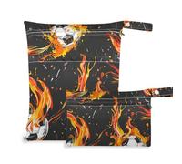 WDdZzyy Football Splash Washable Baby Wet Bag 2 Pack Travel Essentials for Flying with Handles for Pool