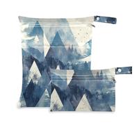 WDdZzyy Geometric Mountain Zippered Bag for Diaper 2 Pack Diaper Bag Essential Items with Handles for Travel