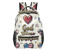 WDdZzyy God Bless Patriotic Usa Flag backpack labels for kids with chest strap books bag for college