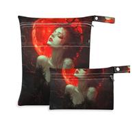 WDdZzyy Gothic Queen Night Reusable Bags for Swimmers 2 Pack Travel Essentials for Flying with Handles for Pool