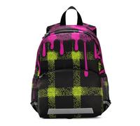 WDdZzyy Graffiti Peach Black Green Plaid backpack for girls kids for school chest strap bookbags child mochila para ni as de 4 a os
