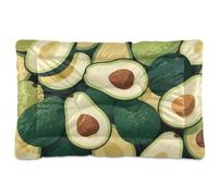 WDdZzyy Green Cartoon Avocado Fruits Washable Dog Sleeping Mattress Soft Comfortable Anti-Slip Bottom for Medium/Large Dogs 36" x 24"