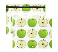 WDdZzyy Green Fruit Cartoon Pencil Pouches Clear Window Plastic File Folder for A4 Paper Letter 2 Pack Teacher Classroom Supplies