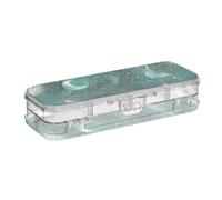 WDdZzyy Green Gold Tarot Astrology Moon Clear Pencils Box Double Deck Transparent Pens Case Boxes for Stationery Supplies with Snap and Lid