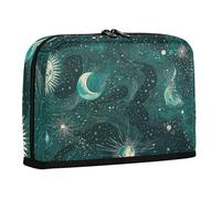 WDdZzyy Green Gold Tarot Astrology Moon Pencil Storage Case Large Capacity Storage Bag Expandable Stationery Storage for Adults School Supplies