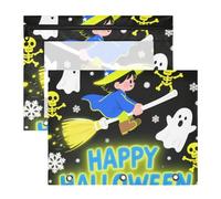 WDdZzyy Halloween Snow Witch Blue Pencil poucheses Adorable 3 Hole Pocket for 3 Rings Binder 2 Pack Students Art Supplies Storage