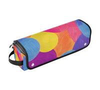 WDdZzyy Handball Texture Colorful 2-in-1 Curling Iron Travel Case with Heat Resistant Pad Portable Travel Carrying Case for Flat Irons, Straighteners, Curling Irons, handball texture colorful, 1 Size