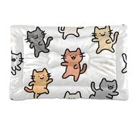 WDdZzyy Happy Cute Cat Colorful Washable Pet Mattress Soft Comfortable Anti-Slip Bottom for Large Jumbo Medium Small Dogs 36" x 24"