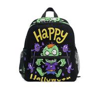 WDdZzyy Happy Halloween Cartoon Cute Zombie kid backpack for school whistle bookbag with name tag for preschool