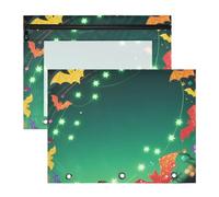 WDdZzyy Happy Halloween Dreamy Witch Hat Pencil Box Clear Window Pocket Folders for A4 Paper Letter 2 Pack Students Class