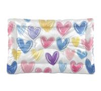 WDdZzyy Happy Valentine Cartoon Heart Color Washable Dog Crate Mat Soft Anti-Slip for Large Jumbo Medium Small Dogs 36" x 24"
