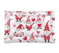 WDdZzyy Happy Valentine Cartoon Heart Dwalf Washable Dog Beds Crate Pad Soft Comfortable Anti-Slip Bottom for Large Jumbo Medium Small Dogs 36" x 24"