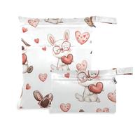WDdZzyy Heart Chocolate Cute Animals Zippered Baby Diaper Bag 2 Pack Diaper Bag Essential Items with Handles for Yoga