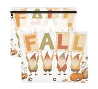 WDdZzyy Hello Fall Autumn Dwalf Flower Pencil Pouches Clear Storage Bag for 3 Rings Binder 2 Pack Students Classroom Supplies