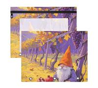 WDdZzyy Hello Fall Autumn Harvest Dwarfs Pencil Pouches Portable 3 Rings Pocket for A4 Paper Letter 2 Pack Teacher Back to School