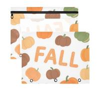 WDdZzyy Hello Fall Autumn Pumpkin Binder Pencil Pouches with Smooth Zippers Pocket Folders for A4 Paper Letter 2 Pack Teacher School Supplies