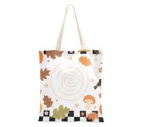 WDdZzyy Hello Fall Autumn Pumpkin Checkered Plaid Canvas Bag For Women for Women With Pockets With Handles Reusable Bulk Totes Beach Gifts