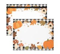 WDdZzyy Hello Fall Autumn Pumpkin Checkered Plaid Pencil Box Multi-Purpose Pocket Folders for A4 Paper Letter 2 Pack Teacher Home