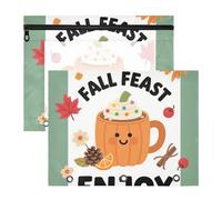 WDdZzyy Hello Fall Autumn Pumpkin Drink Cosmetic Bag Adorable Plastic File Folder for A4 Paper Letter 2 Pack Students Storing School Students Teacher Supplies