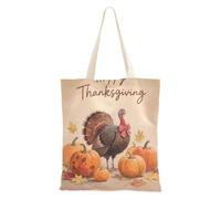 WDdZzyy Hello Fall Autumn Pumpkin Turky Womens Canvas Tote Bag for Women With Pockets With Handles Reusable Bulk Tote Bags Hostess Gifts