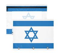 WDdZzyy Israel Flag Israeli National Pencil Bags 3-Holes Storage Bag for A4 Paper Letter 2 Pack Students Office