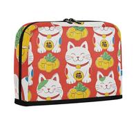 WDdZzyy Japanese Lucky Cat Red Pencil Pen Case Large Capacity Pen Cases with Slot Stationery Pencil Case for Nurse Kindergarten