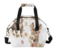 WDdZzyy Kawaii-Style Donkey White Lunch Bag Leakproof for Camping