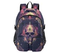 WDdZzyy Laptop Backpacks Pirate Skull Tarot Bookbag for Teen Girls 17.5"