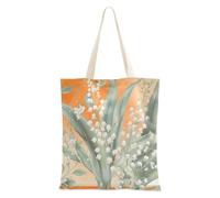 WDdZzyy Lily Valley Bellflower Orange Tote Bag Canvas for Women With Pockets With Handles Reusable Tote Bags Bulk Hostess Gifts