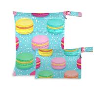 WDdZzyy Lovely Colorful Macaron Dessert Waterproof Clothes Bag 2 Pack Diaper Bag Essential Items with Handles for Yoga