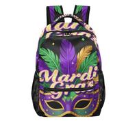 WDdZzyy Mardi Gras Nola Festive Carnival Mask personalized kids backpack with chest strap books bag for youth