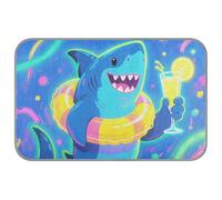 WDdZzyy Marine Neon Fluorescent Shark Blue Summer pet beds for cats Self Cooling 38" x 23" cooling pet pad for hamster outdoor washable camas frias para perros M