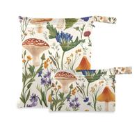 WDdZzyy Meadow Mushroom Wildflower Mess-Proof Bag for Diaper 2 Pack Diaper Bag Essential Items with Handles for Baby Diapers