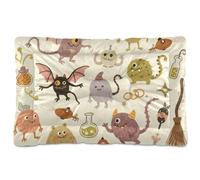 WDdZzyy Monsters Cute Cartoon Vintage Washable Pet Sleeping Mat Non-Slip Soft Comfortable for Large Jumbo Medium Small Dogs 36" x 24"