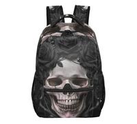 WDdZzyy Moody Gothic Skull Rose backpack for kids girls with big bookbag for 10-12 year old