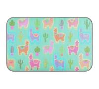 WDdZzyy Neon Fluorescent Alpaca Green Summer outdoor dog cooling mat Self Cooling 38" x 23" cooling pet bed for pig sleeping waterproof manta fria para perros M